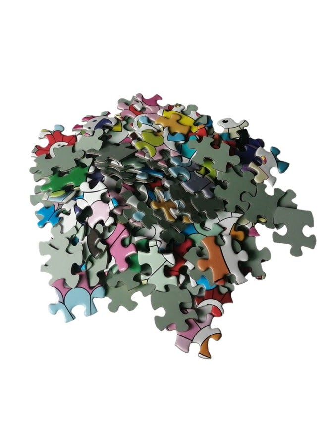 Decompression Puzzle 1000 Pieces Spot Famous Painting Puzzle Decompression Toys Puzzle Adult Paper Murakami Takashi Puzzle-Color:Green Bottom - Image 1